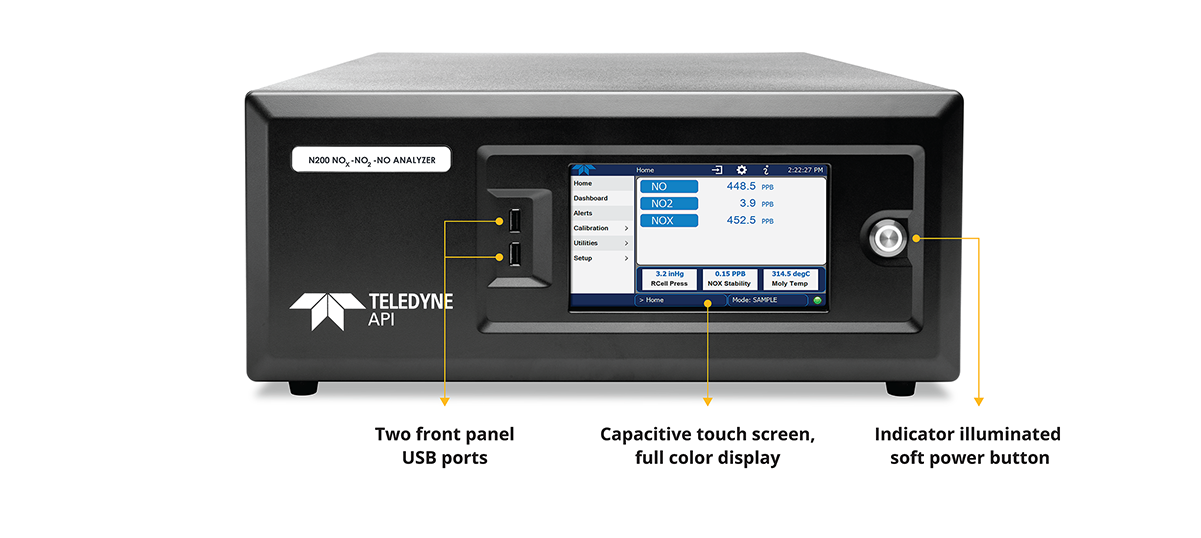 Front panel of a T200 instrument