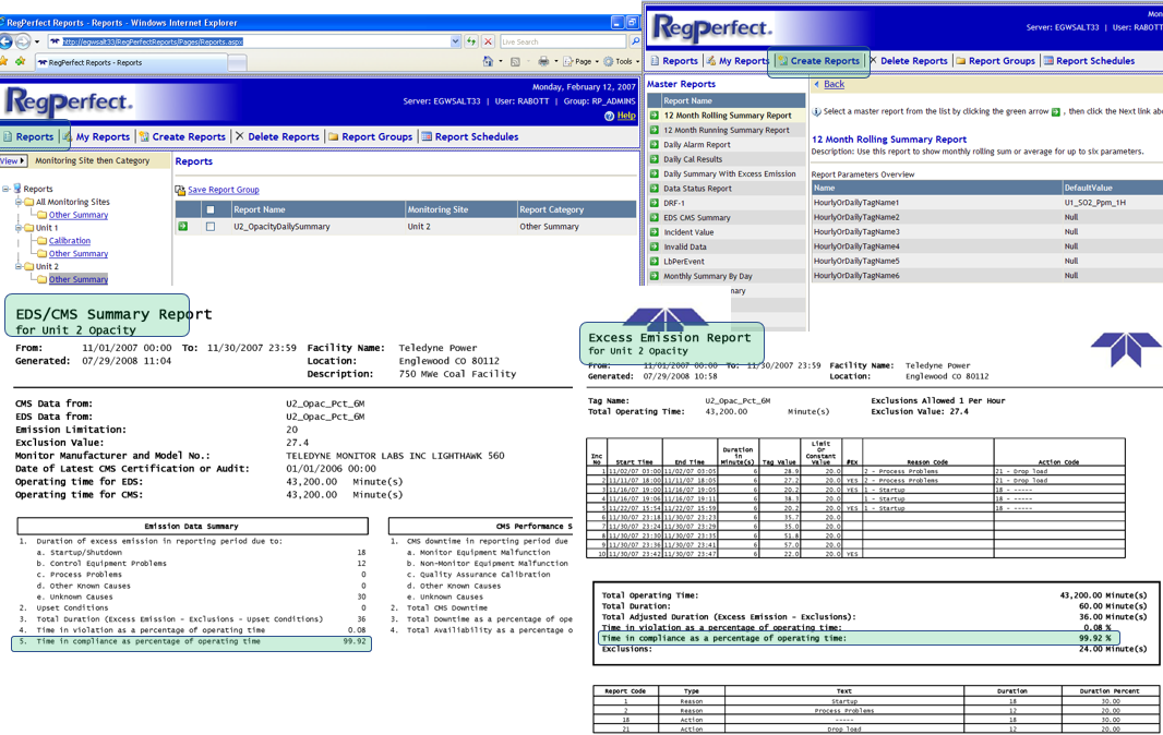 RegPerfect Reports View